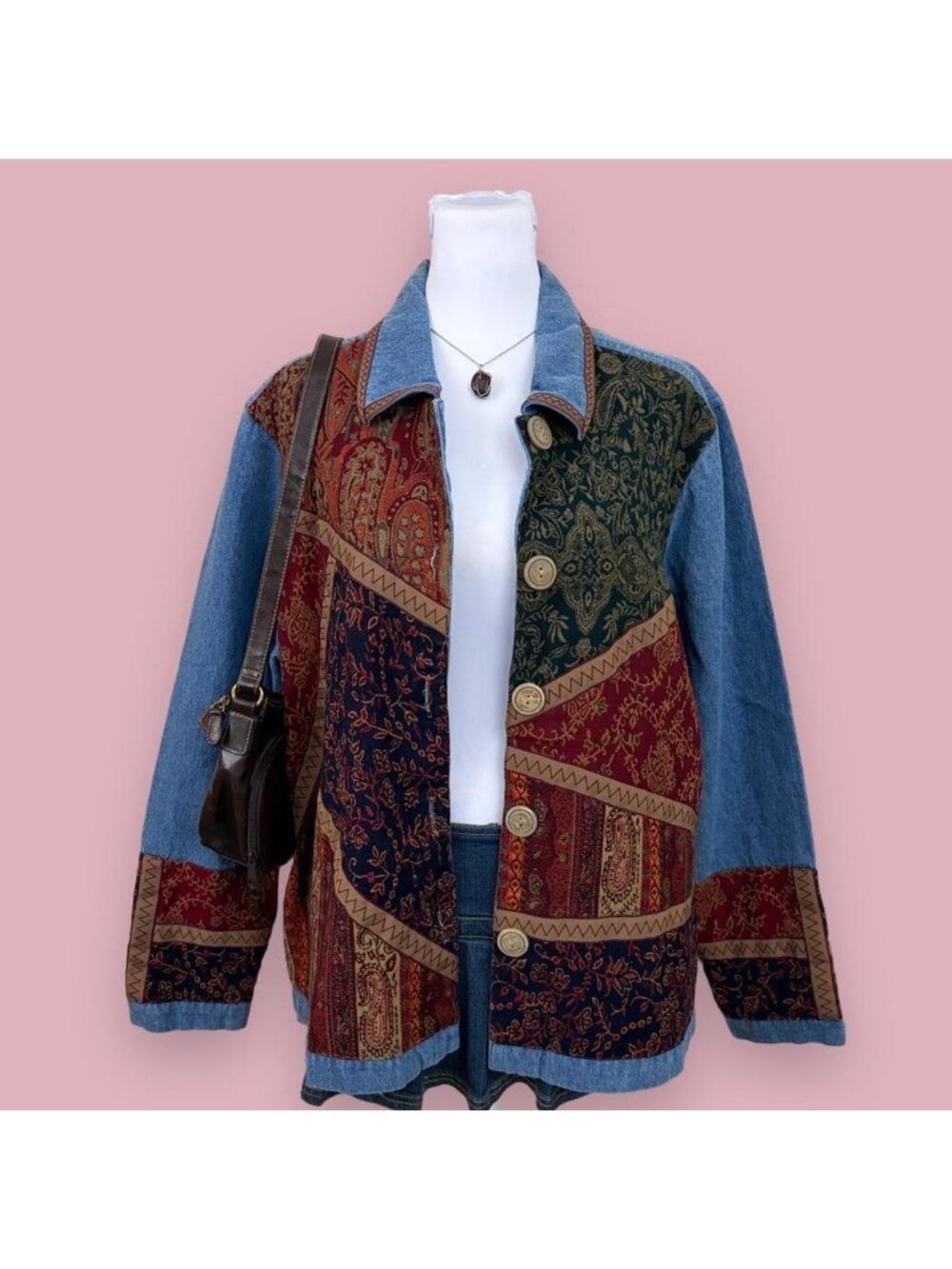 90s patchwork boho jacket